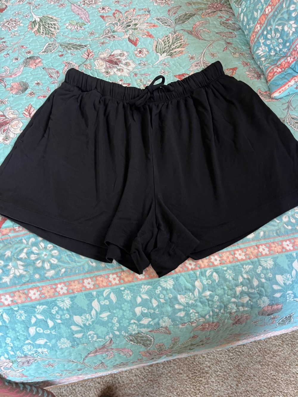 Eberjey Everyday Black Relaxed Pull-On Lounge/sleep Shorts - M Great!